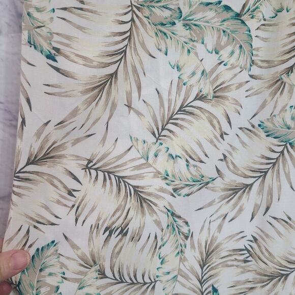 J. Jill Capri Pants Women's Size 1X Cream Beige Green Pull On Tropical Pockets - Picture 4 of 6